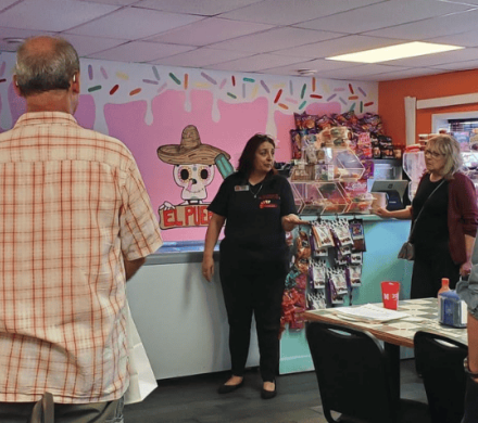 4th Street Business Tour stops at El Pueblito in 2024.