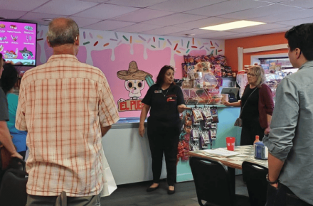 4th Street Business Tour stops at El Pueblito in 2024.