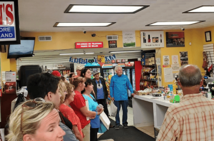 4th Street Business Tour stops at Robin's in 2024.
